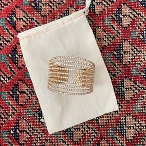 Gold and Diamond Fashion Bracelet/Cuff